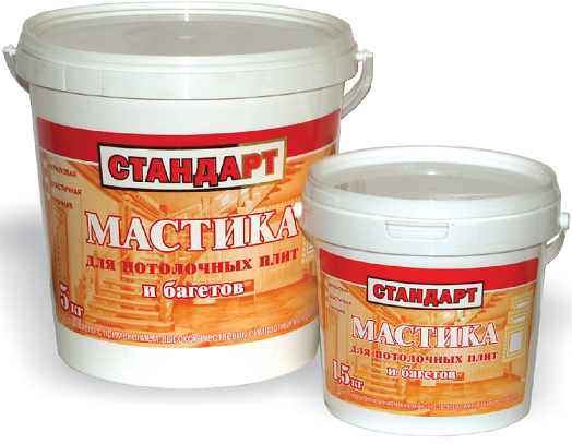 Мастика для потолочных плит и багетов